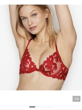 Victoria Secret Red Lace 32DD bra NWT